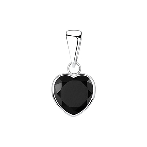 Wholesale 8mm Heart Cubic Zirconia Sterling Silver Pendant - JD2087