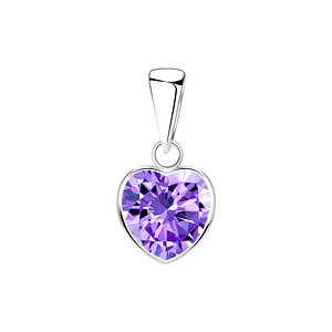 Wholesale 8mm Heart Cubic Zirconia Sterling Silver Pendant - JD2087