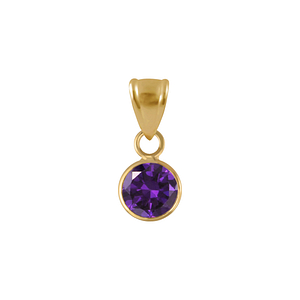 Wholesale 6mm Round Cubic Zirconia Sterling Silver Pendant - JD2287