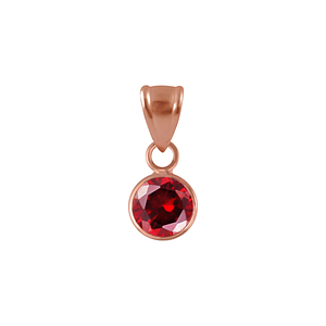 Wholesale 6mm Round Cubic Zirconia Sterling Silver Pendant - JD2288