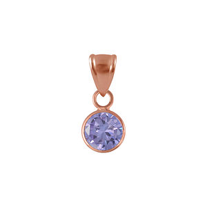 Wholesale 6mm Round Cubic Zirconia Sterling Silver Pendant - JD2288