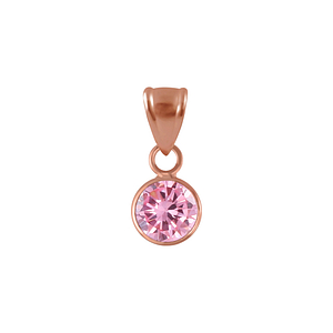 Wholesale 6mm Round Cubic Zirconia Sterling Silver Pendant - JD2288