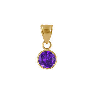 Wholesale 6mm Round Cubic Zirconia Sterling Silver Pendant - JD2287