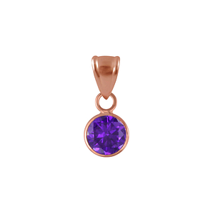 Wholesale 6mm Round Cubic Zirconia Sterling Silver Pendant - JD2288