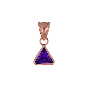 Wholesale 6mm Triangle Cubic Zirconia Sterling Silver Pendant - JD2926