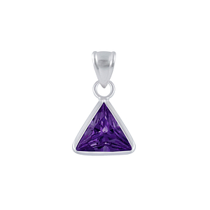 Wholesale 6mm Triangle Cubic Zirconia Sterling Silver Pendant - JD2460