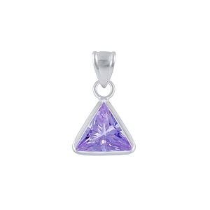 Wholesale 6mm Triangle Cubic Zirconia Sterling Silver Pendant - JD2460