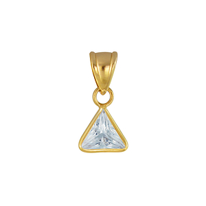 Wholesale 6mm Triangle Cubic Zirconia Sterling Silver Pendant - JD2925