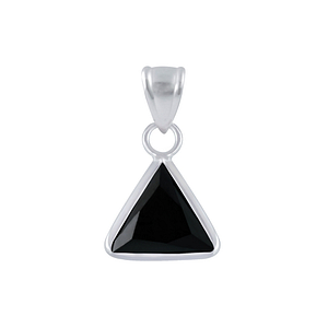 Wholesale 8mm Triangle Cubic Zirconia Sterling Silver Pendant - JD2461