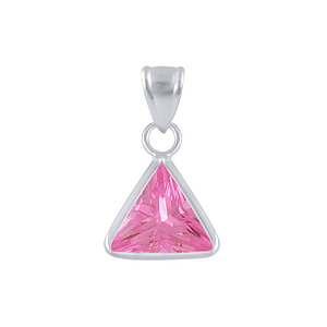 Wholesale 8mm Triangle Cubic Zirconia Sterling Silver Pendant - JD2461