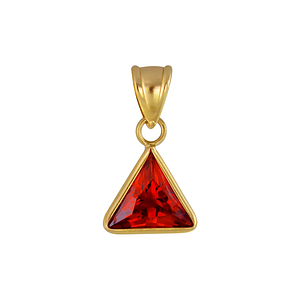 Wholesale 8mm Triangle Cubic Zirconia Sterling Silver Pendant - JD2927