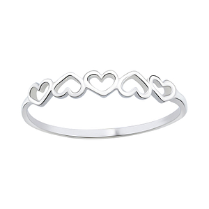 Wholesale Sterling Silver Hearts Ring - JD1669
