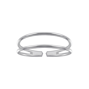 Wholesale Sterling Silver Double Line Ring - JD3587