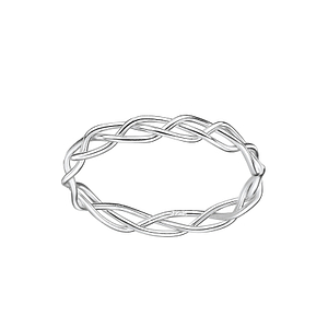 Wholesale Sterling Silver Braided Ring - JD7610