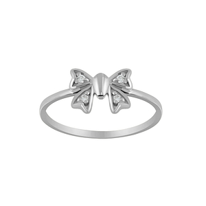 Wholesale Sterling Silver Bow Cubic Zirconia Ring - JD3865