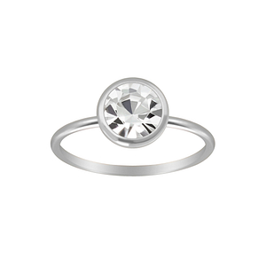 Wholesale Sterling Silver 7mm Solitaire Ring - JD3450