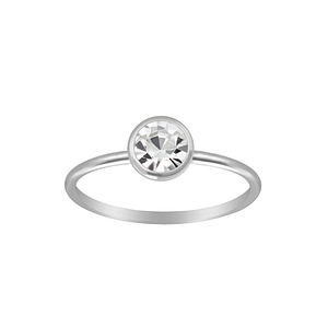 Wholesale Sterling Silver 5mm Solitaire Ring - JD3447