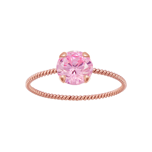 Wholesale 6mm Round Cubic Zirconia Sterling Silver Twisted Band Solitaire Ring - JD4698 Wholesale 6mm Round Cubic Zirconia Sterling Silver Twisted Band Solitaire Ring - JD4698