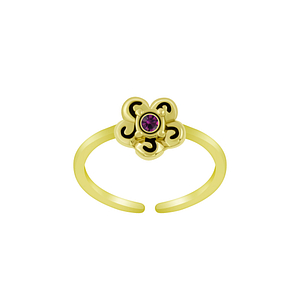 Wholesale Sterling Silver Flower Toe Ring - JD6250