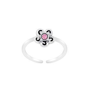 Wholesale Sterling Silver Flower Toe Ring - JD6248