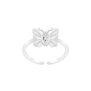 Wholesale Sterling Silver Butterfly Toe Ring - JD6290