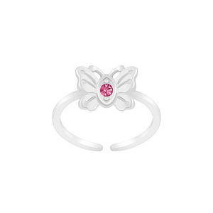 Wholesale Sterling Silver Butterfly Toe Ring - JD6290