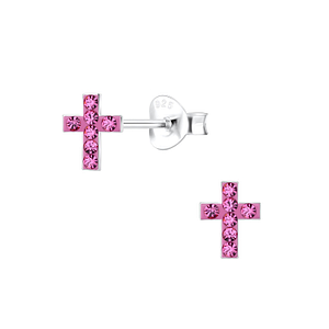 Wholesale Sterling Silver Cross Ear Studs - JD10583