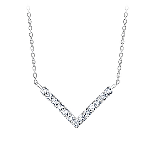 Wholesale Sterling Silver Chevron Necklace - JD8939