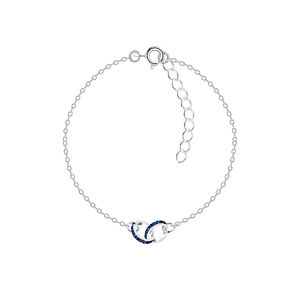 Wholesale Sterling Silver Circle Crystal Bracelet - JD11654