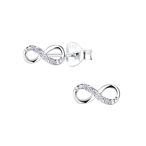 Wholesale Sterling Silver Infinity Ear Studs - JD11525 Wholesale Sterling Silver Infinity Ear Studs - JD11525