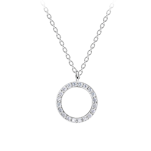 Wholesale Sterling Silver Circle Necklace - JD11357 Wholesale Sterling Silver Circle Necklace - JD11357