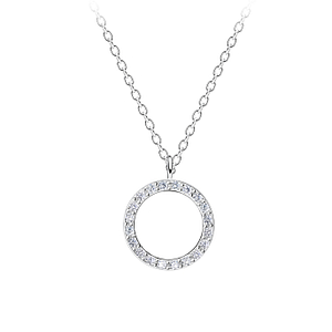 Wholesale Sterling Silver Circle Necklace - JD11357