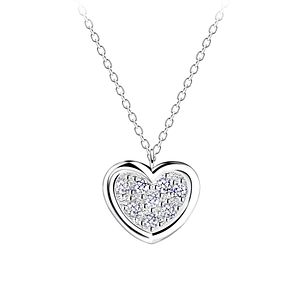 Wholesale Sterling Silver Heart Necklace - JD11363