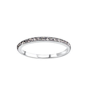 Wholesale Sterling Silver Crystal Band Ring - JD11651