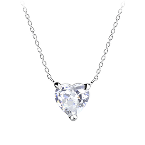 Wholesale Sterling Silver Heart Necklace - JD13056