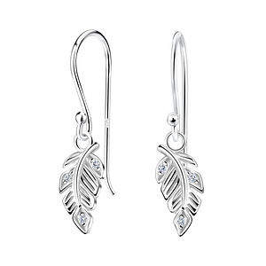 Wholesale Sterling Silver Leaf Earrings - JD12046