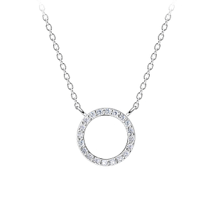 Wholesale Sterling Silver Circle Necklace - JD12717
