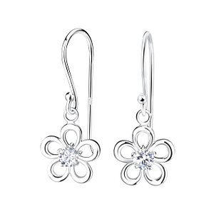 Wholesale Sterling Silver Flower Earrings - JD13504