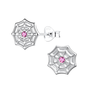 Wholesale Sterling Silver Spider Web Ear Studs - JD12472