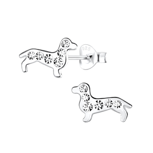 Wholesale Sterling Silver Dachshund Dog Ear Studs - JD11310
