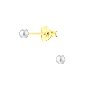 Wholesale 3mm Pearl Sterling Silver Ear Studs - JD13706