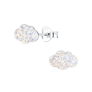 Wholesale Sterling Silver Cloud Crystal Ear Studs - JD11299