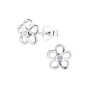 Wholesale Sterling Silver Flower Ear Studs - JD16410 Wholesale Sterling Silver Flower Ear Studs - JD16410