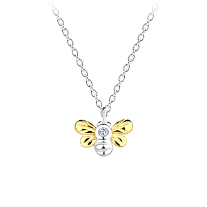 Wholesale Sterling Silver Bee Necklace - JD16449