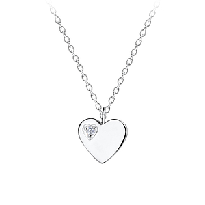 Wholesale Sterling Silver Heart Necklace - JD16436