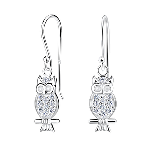 Wholesale Sterling Silver Owl Earrings - JD16347