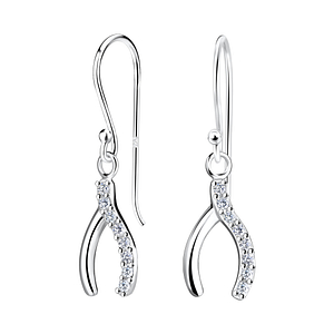 Wholesale Sterling Silver Wishbone Earrings - JD16350