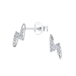 Wholesale Sterling Silver Thunder Bolt Ear Studs - JD16361