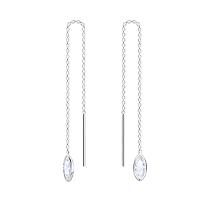 Wholesale 3X6 Marquise Cubic Zirconia Sterling Silver Thread Through Earrings - JD6504
