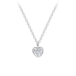Wholesale Sterling Silver Heart Necklace - JD16376